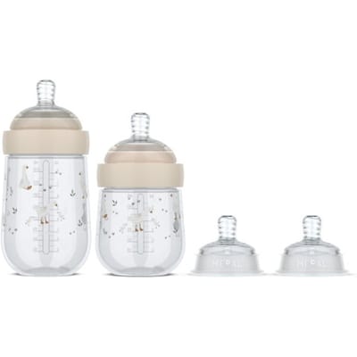 Mepal Mio Starterset babyflessen 3-delig Little Dutch - Anti-koliek - Spiraalontwerp voorkomt verstopping - Siliconen van medische kwaliteit - Little Goose
