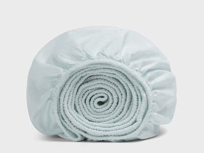 Yumeko hoeslaken percal katoen lichtblauw 90x200x30 - Bio, eco & fairtrade