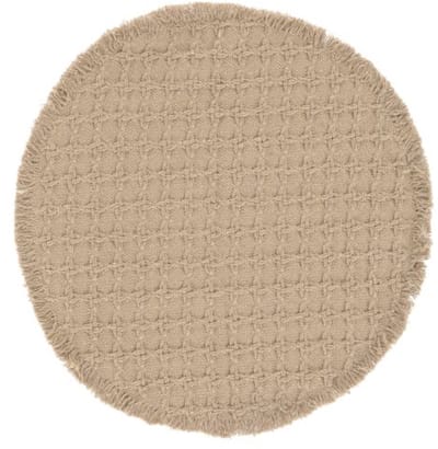 Tiseco - Placemat YUNA - SET/4 - boho - stof - Dia 38 cm - Rond, zand