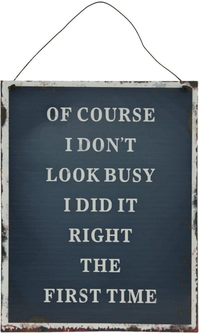 Clayre & Eef Tekstbord 6Y1580 19*24 cm - Blauw IJzer Wandbord Quote Bord Spreuk