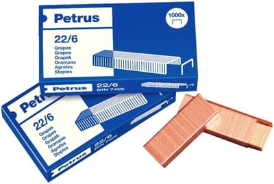 Nietjes 30 vellen 6 mm, 1000 stuks model 22/6 voor kantoor en huis