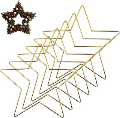 Decoratieve lijsten - Stervorm ringen - Kransen maken - Sterk metalen frame - 6 stuks 30 cm - Zwart
