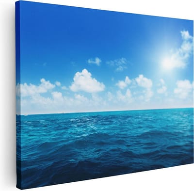 Artaza Canvas Schilderij Strand En Zee - 40x30 cm - Klein - Wanddecoratie Woonkamer - Muurdecoratie Kust - Schilderijen Op Canvas