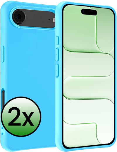 Hoesje 2 Stuks - Geschikt voor Apple iPhone Air - Sterk & Shockproof - Case Siliconen - Back Cover - Telefoon Hoes - Lichtblauw