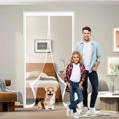 Magnetisch Raamhor - Vliegenhor Deur Hor - Insecten Buiten Houden - Zonder Boren Installeren - 124 x 203 cm - Wit