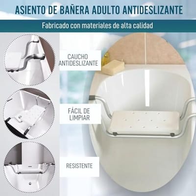 Veiligheid Badstoel voor Volwassenen - Antislip Badkamerstoel voor Senioren met Orthopedisch Badplank
