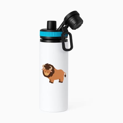Hacebo® - Stieren waterfles met draaidop blauw - Stier - Dieren liefhebbers - Bizon - koeien - water fles - 850ML