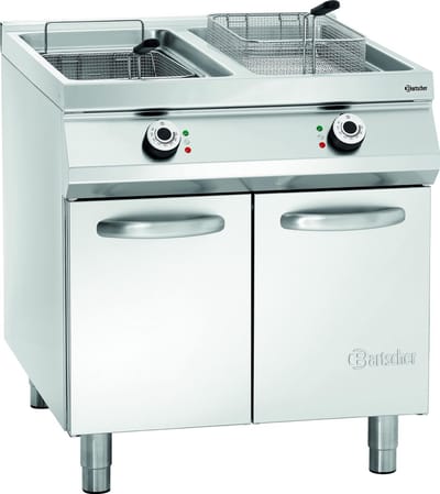 Bartscher Friteuse - Serie 900 - Elektrisch - 20+20L - 400V - Aftapkranen - 800x900x900mm - Horeca friteuse