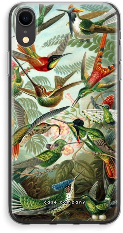 Case Company® - Hoesje geschikt voor iPhone XR hoesje - Haeckel Trochilidae - Soft Cover Telefoonhoesje - Bescherming aan alle Kanten en Schermrand