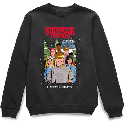 Stranger Things Happy Holidays Christmas Jumper - Black - S