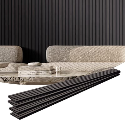 Akoestische Panelen met Houten Latten, 20,1 X 249,6 Cm, Mdf Houten Wandpanelen voor Moderne Binnenhuisinrichting, Geluidsreductie, Imitatie Houten Panelen, Zwarte Eik