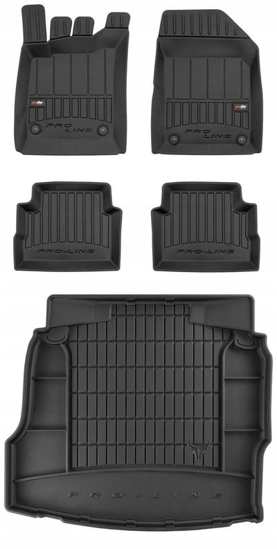Frogum ProLine Luxe Voordeelset - Premium Automatenset + Kofferbakmat - Geschikt voor Opel Vectra C Hatchback (2003-2008) - TPE Rubber - Zwart