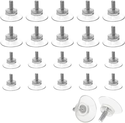 Set van 20 M4 Zuignappen met Schroefdraad - 25mm en 30mm Zuignappen voor Raam, Auto en Doe-Het-Zelf Projecten - Mini Zuignappen voor Huishoudelijk Gebruik en Haakbevestiging