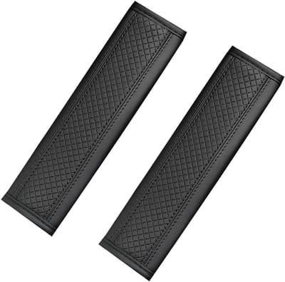 Autogordelbeschermers - Riembeschermers Schouderkussens - Comfortabel Rijden - Koolstofvezel Materiaal - 2 Stuks - Zwart