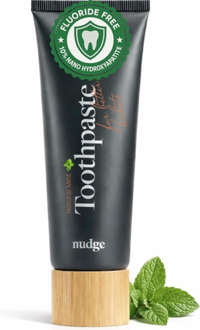 Nudge 10% Nano Hydroxyapatite Tandpasta – Fluoridevrij & SLS Vrij – Natuurlijk Wittere Tanden – Mint – 4.5 oz