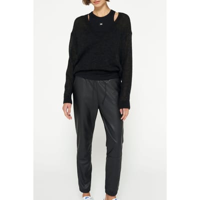 10DAYS The Leatherlook Cropped Jogger Black Maat: XXS | Joggingbroeken Outlet | Dames | Zwart