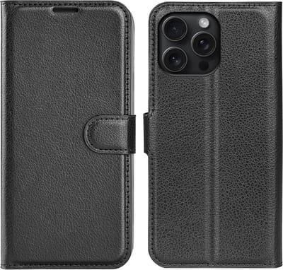 Coverup Hoesje - Geschikt voor iPhone 16 Pro Hoesje - Coverup Book Case - Zwart