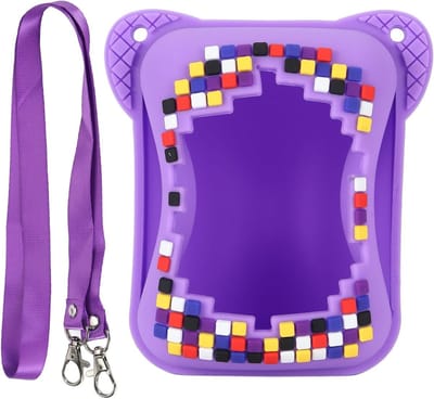 Siliconen Beschermhoes voor Interactief Speelgoed - Digitale Huisdieren Accessoires met Lanyard, Paars, Ideaal voor Kinderen en Speelgoedbescherming
