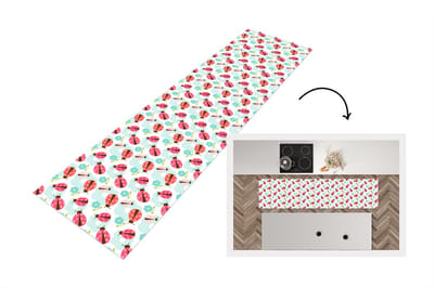 Keukenloper - Loper keuken - Meiden - Lieveheersbeestje - Bloemen - Patronen - 200x50 cm - Keukenloper vinyl