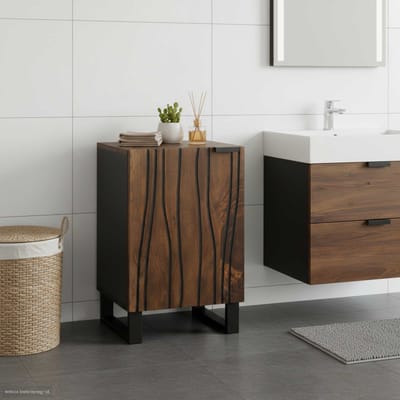 vidaXL - Wastafel - kabinet - voor - de - badkamer - Walnotenhout