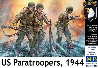 Master Box Modelbouwpakket Militaire voertuigen - 35219 US Paratroopers 1944 Figures Plastic - 1:35 - Modelbouw