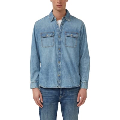s.Oliver Shirts Blue Denim size M | Casual Shirts Outlet | Men | Blue