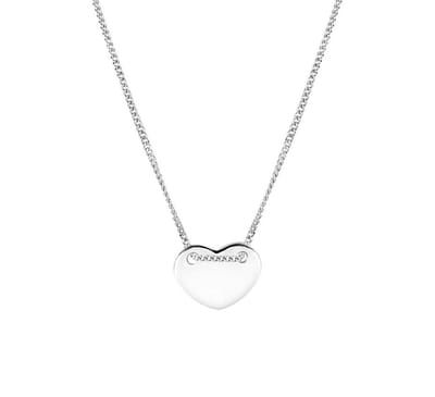 YO&NO - Ketting - Zilver - Gourmet - Hart - 1,0mm - 40 + 5cm - Sieraden vrouw - Gerhodineerd - Zilver 925