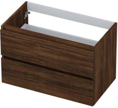 INK - Onderkast 2 Laden Greeploos met Houten Keerlijst - 800x450x520 Mm - Koper Eiken