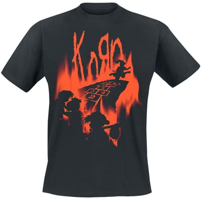 Korn T-shirt - Hopscotch Flame - S tot 5XL - zwart
