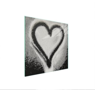 TMK ArtDeko - Glazen Beschermplaat voor Fornuis - 50x52 cm - Hartvormig
