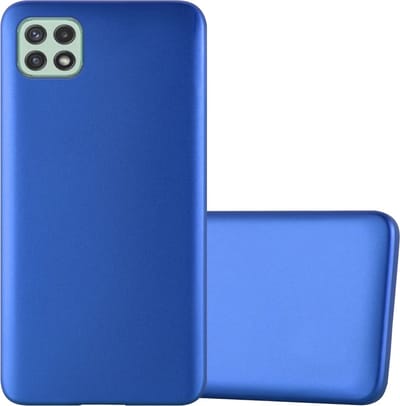 Cadorabo Hoesje geschikt voor Samsung Galaxy A22 5G in METAAL BLAUW - Beschermhoes gemaakt van flexibel TPU silicone Case Cover