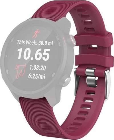 Siliconen bandje - geschikt voor Garmin Venu (2 Plus) / Venu SQ (2) / Vivomove (Style - Sport) / Vivoactive 3 / 5 / 6 / Forerunner 55 / 165 / 245 / 645 / 570 - 42mm - bordeauxrood