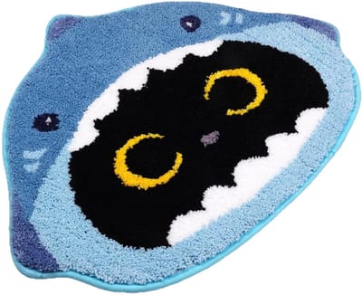 Badmat, schattige badkamertapijt met kat, zacht absorberende badmat, antislip, wasbaar, voor badkamer, badkuip, ingang, deurmat, 50 x 60 cm