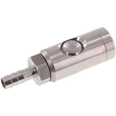 RVS 316L DN 7.4 Safety Luchtkoppeling Snelkoppeling met Drukknop 9 mm Slangpilaar