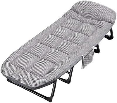 Klapbed met Matras - Logeerbed Comfort - Ontspannen Slapen - Verstelbare Rugleuning - 180x62cm - Grijs