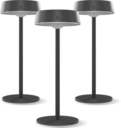 Calex Parma Solar Tafellamp - 3 Stuks - Oplaadbaar - Warm Wit Licht - Zonne-energie - Dimbaar - Zwart