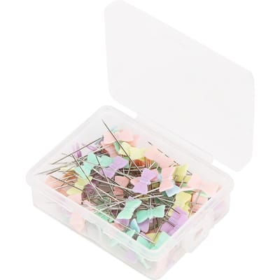 100 stuks Knop Vlinderstrik Hoofd Naaipinnen Platte Kop Rechte Quilting Spelden Vlinderstrik white