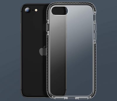 HB Hoesje Geschikt voor Apple iPhone SE 2022/SE 2020 Zwart - Anti Shock Gel Armor Back Cover Case