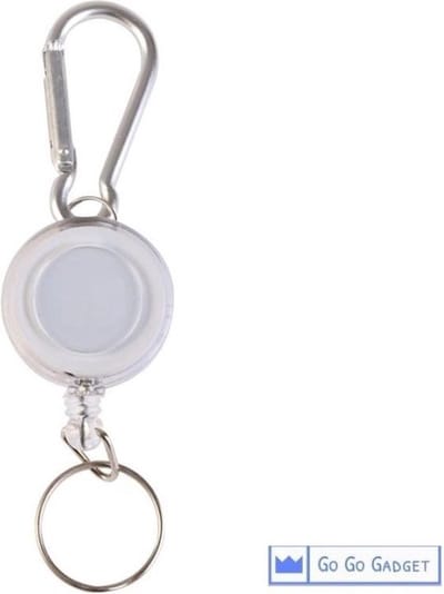 Jumada - Sleutelhanger – Uittrekbaar Koord – Haak – Karabijnhaak – Wit