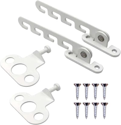 Set van 2 raamstoppers, raamvergrendeling, raamstopper, metalen raamvergrendeling voor kantelramen, vensterluiken, vergrendeling, raamvergrendeling voor het instellen van de raamopening (kleur: wit)