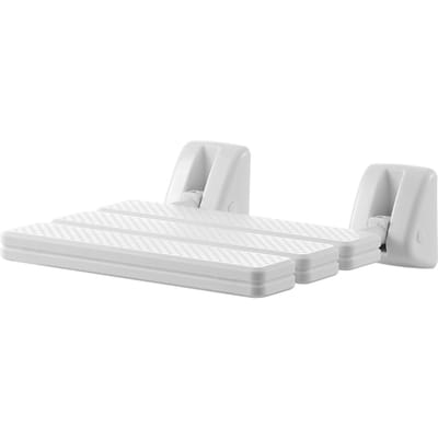 Siège de douche pliable mural, Banc de douche pliant 317 mm, Siège de couloir de salle de bain rabattable en PP avec cadre en alliage d'aluminium pour adultes personnes âgées, 100 kg