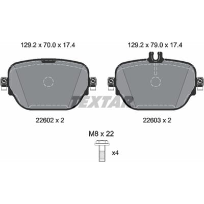Remblokset TEXTAR 2260203, achter
