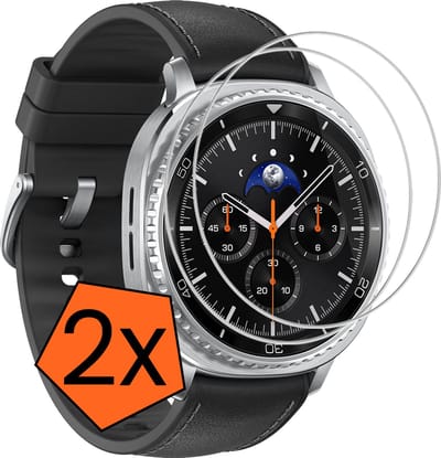Screenprotector - 2 Stuks - Geschikt voor Samsung Galaxy Watch 8 Classic (46 mm) - Sterk & Shockproof - Tempered Glass - Gehard Glas - Beschermglas Screen - Bescherm Protector - Cover voor Smartwatch