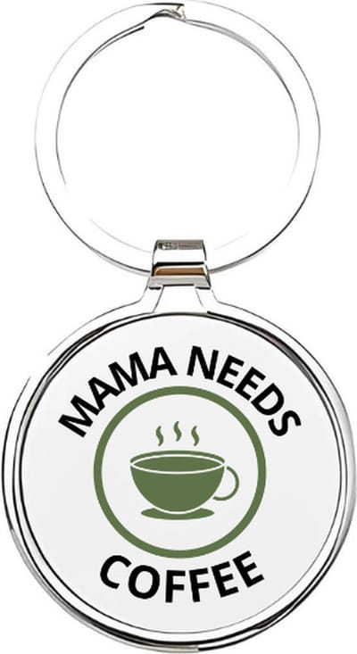 Akyol - mama needs coffee Sleutelhanger - Koffie - koffieliefhebbers - koffie - koffiedrinkers - slapen - schattige sleutelhanger - slaapkop - sleutelhangers voor koffiedrinkers - 4 x 7,5 CM
