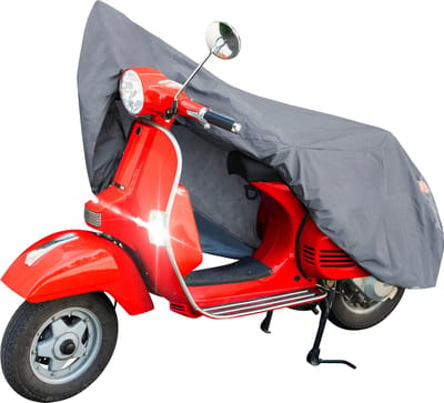 Walser Premium Motorzeil S - Vespa-zeil gemaakt van robuust PVC - Motorfietsgarage waterdicht - 185x90x110 cm grijs