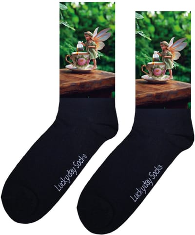 LuckyDay Socks - Elfje sokken - Verjaardag cadeau vrouw en man - Vrolijke sokken - Valentijns cadeau - Kerst sokken - Grappige sokken - Leuke dames en heren sokken - Moederdag - Vaderdag - Socks maken Happy - Maat 37-44