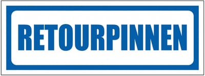 Retourpinnen sticker 280 x 105 mm