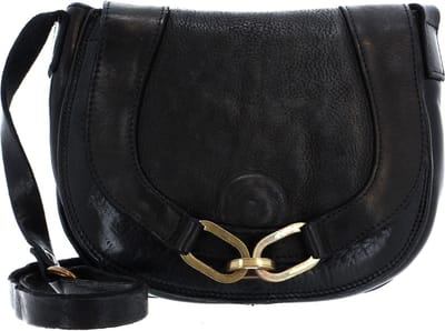 CAMPOMAGGI Leren Schoudertas Crossbody Medium Nero Zwart