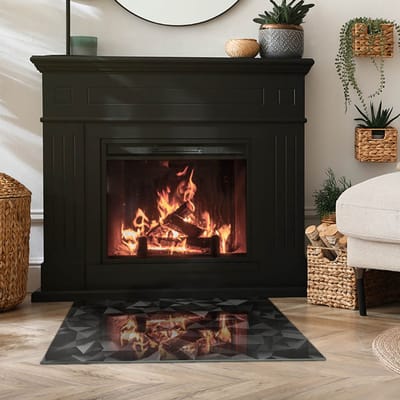 Coloray Vloerplaat Houtkachel - Plaat voor Onder Kachel - 80 cm x 60 cm - Kachel Vloerplaat - Zwart Vloerplaat Kachel - Onderplaat Voor Houtkachel - Vloerplaat Openhaard - Houtkachel Accessoires - Verwarmingsaccessoires