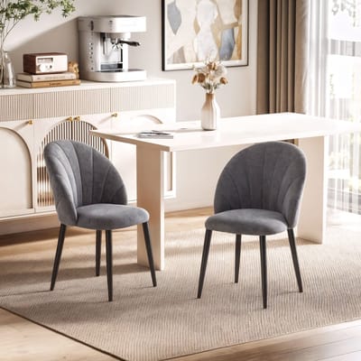 Eetkamerstoel – Keukenstoel – Accentstoel – Retro Stoel – Velvet Stoel – Set van 2 – Fluweelachtige Stof – 52x54x79 cm